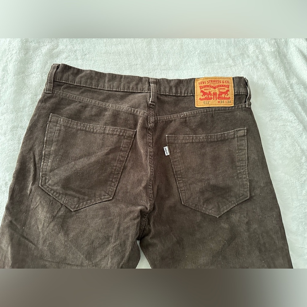Levi's 512 Men's Brown Corduroy Pants Like New - Picture 3 of 8